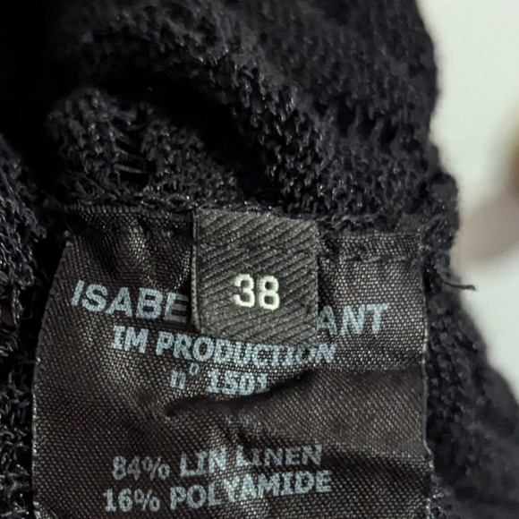 Isabel Marant Womens Sweater Size 38 Black Long Sleeve Pullover Linen Linen Flaw - Picture 4 of 5